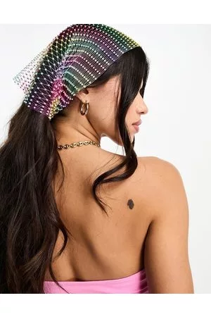ASOS Mujer Accesorios para el cabello - Diamante fishnet headscarf in