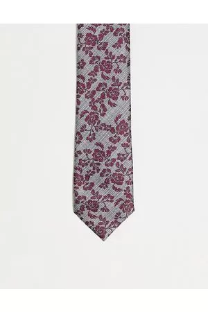 Harry Brown Hombre Corbatas - Floral tie in and grey