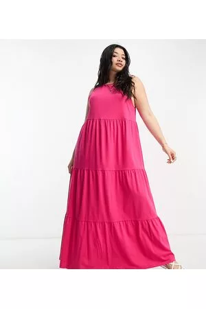 ASOS Mujer Maxi - ASOS DESIGN Curve sleeveless tiered maxi dress in bright