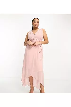 TFNC Mujer Vestidos de noche - Bridesmaid chiffon wrap maxi dress in mauve