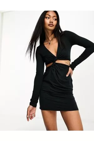 ASOS Mujer Vestidos cut out - Long sleeve mini dress with twist not and cut out waist in