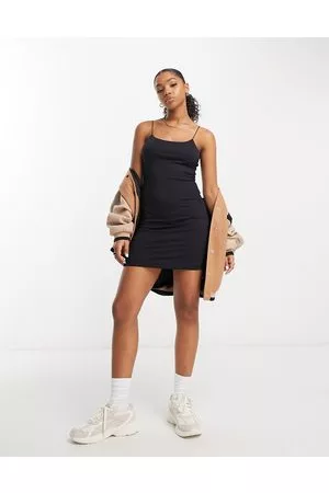 Miss Selfridge Mujer Estampados - Skinny strap rib cami dress in