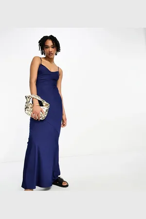 Lola May Satin cami strap maxi dress in