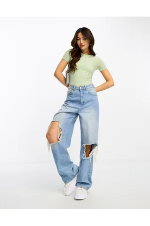 Fashionkilla Sculpted t-shirt bodysuit in sage