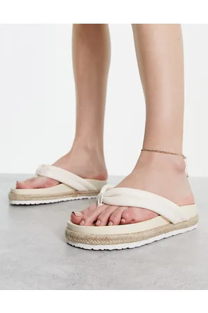 Raid Calvine espadrille toe post sandals in cream