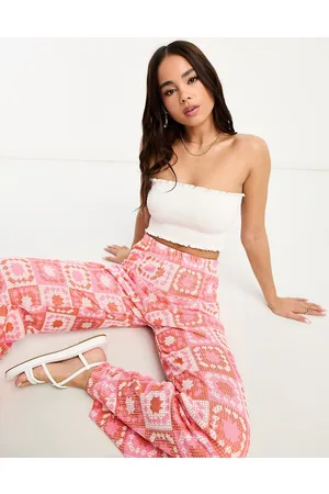 Monki Textured bandeau top in