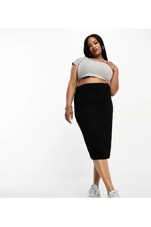 ASOS ASOS DESIGN Curve jersey pencil midi skirt in