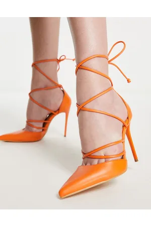 Tacones Stilettos de color naranja para mujer en rebajas