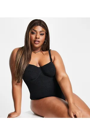 Ivory Rose Plus crinkle underwire swimsuit in