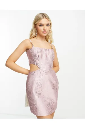 Miss Selfridge Occasion corset mini dress in jacquard