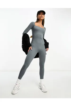 ASOS Off shoulder soft touch unitard jumpsuit in
