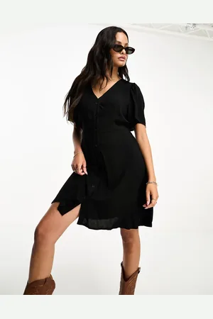 VERO MODA Button through mini skater dress in