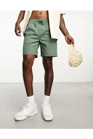Only & Sons Pull on twill shorts in khaki