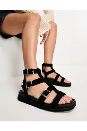 Office Sancha gladiator buckle flat sandals in