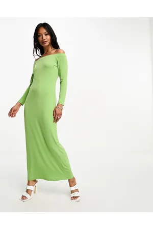 Glamorous Off-shoulder jersey midi dress in