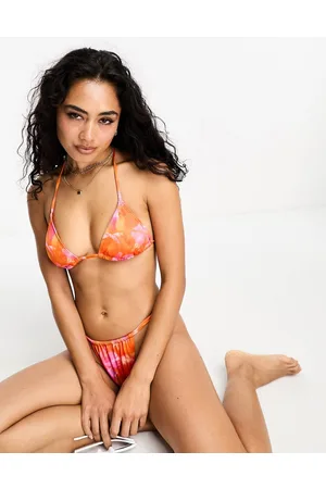Miss Selfridge Blurred floral triangle bikini top