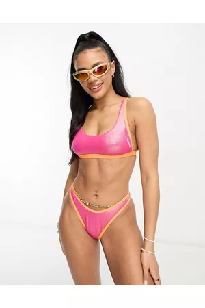 Speedo Solid foil multiway bikini top in