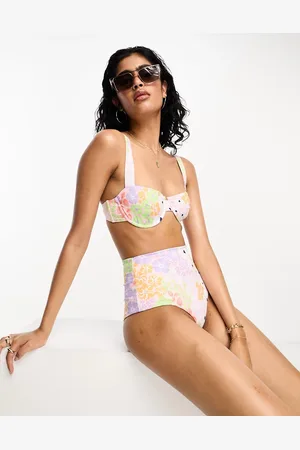 ASOS Mix and Match underwired bikini top in pastel ditsy floral
