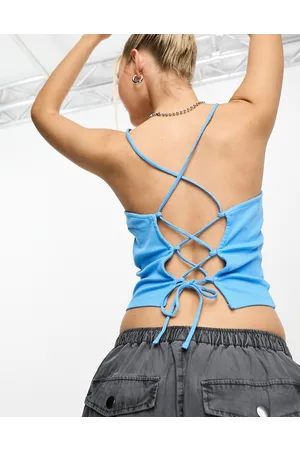 Noisy May Square neck lace back top in