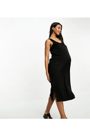 Mama;licious Mamalicious Maternity satin midi dress in