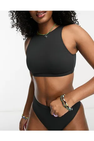 Roxy Pop Up long line crop bikini top in