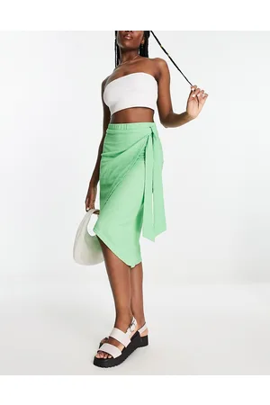 Pieces Wrap midi sarong skirt in