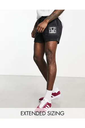 ASOS Shorter length denim shorts with panels in