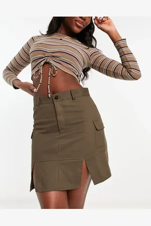 Urban Revivo Mini cargo skirt in brown