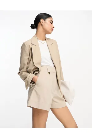 ASOS Mom short with waist tabs with linen in