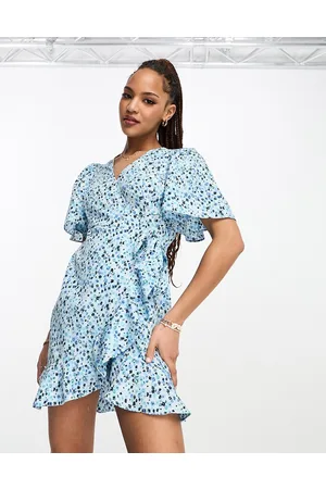 VERO MODA Wrap front mini dress in florals