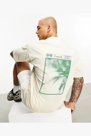 Farah Ashley Palm tree back graphics back print relaxed fit t-shirt in light