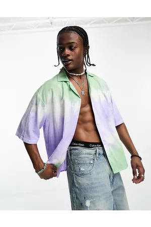 COLLUSION Tie dye beach shirt in