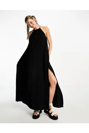 Weekday Aki drape maxi dress in