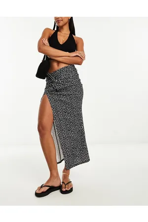 ASOS Textured twist detail midi sarong in mono spot