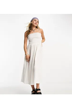 COLLUSION Shirred bodice maxi summer smock dress in