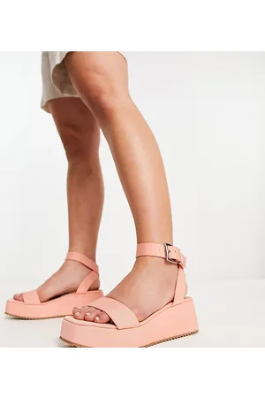 ASOS Wide Fit Tati flatform sandals in peach
