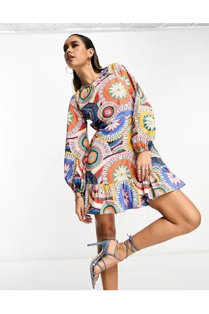 Never Fully Dressed Cotton poplin mini dress in crochet print
