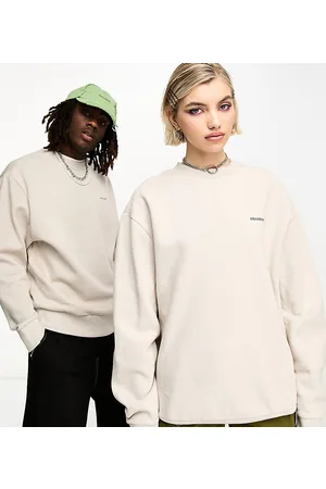 COLLUSION Unisex sweatshirt with logo print in ecru