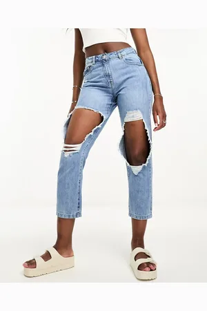 Parisian Extreme rip boyfriend jeans in mid wash