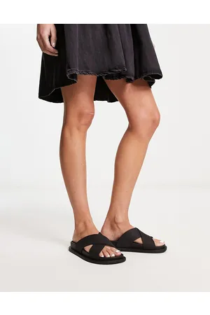 ASOS Fixation cross strap jelly flat sandals in