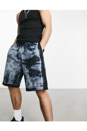ASOS Oversized shorts in denim blue tie dye