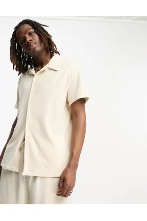 Sixth June Plisse shirt in beige