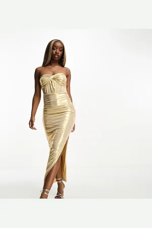 Collective The Label Exclusive liquid metallic midaxi dress in