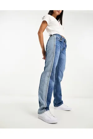 Pull&Bear Overdye seam wide leg jean in dirty wash