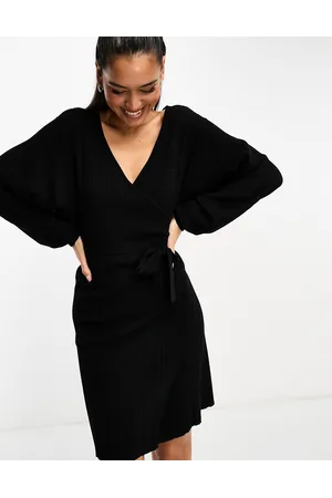 Pretty Lavish Knitted wrap mini dress in