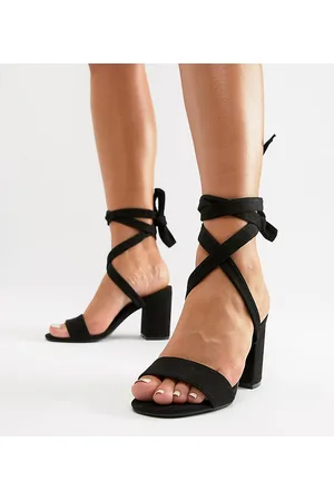 Park Lane Parklane Wide Fit Tie Leg Block Heeled Sandals
