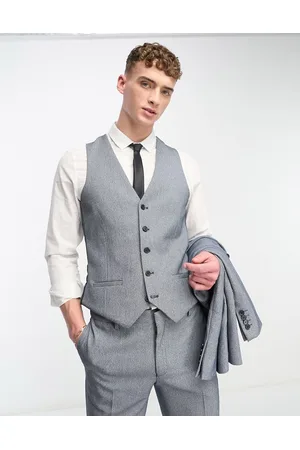 River Island Skinny houndstooth suit vest in