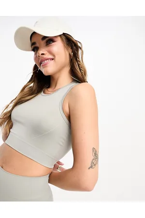 Pull&Bear Seamless racer neck cropped top in - part of a set