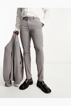 ASOS Skinny suit pants in burgundy plaid