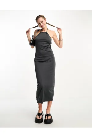 Noisy May Halterneck midi dress in